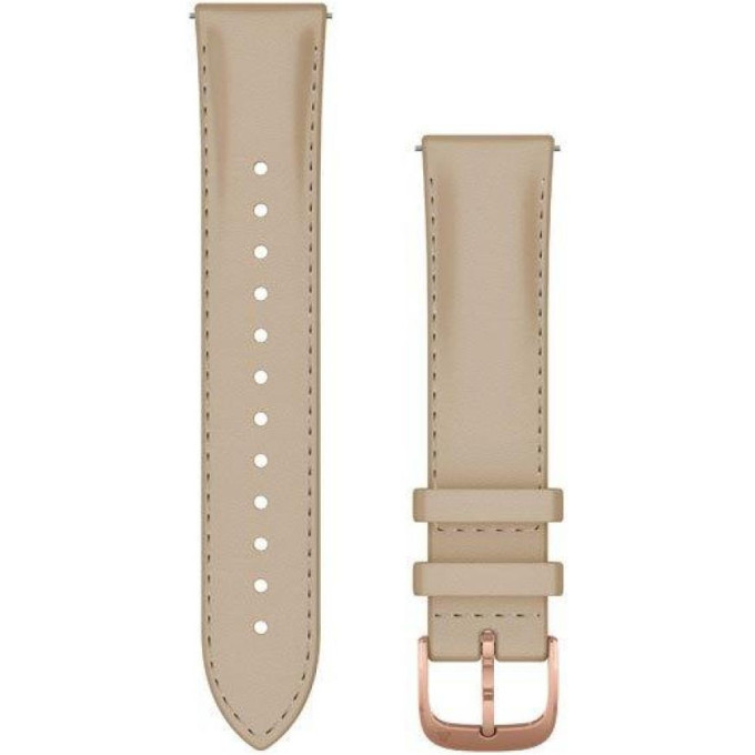 Ремешок сменный для GARMIN VIVOMOVE, LUXE, 20MM, LEATHER, ROSE GOLD, LIGHT SAND 010-12924-21